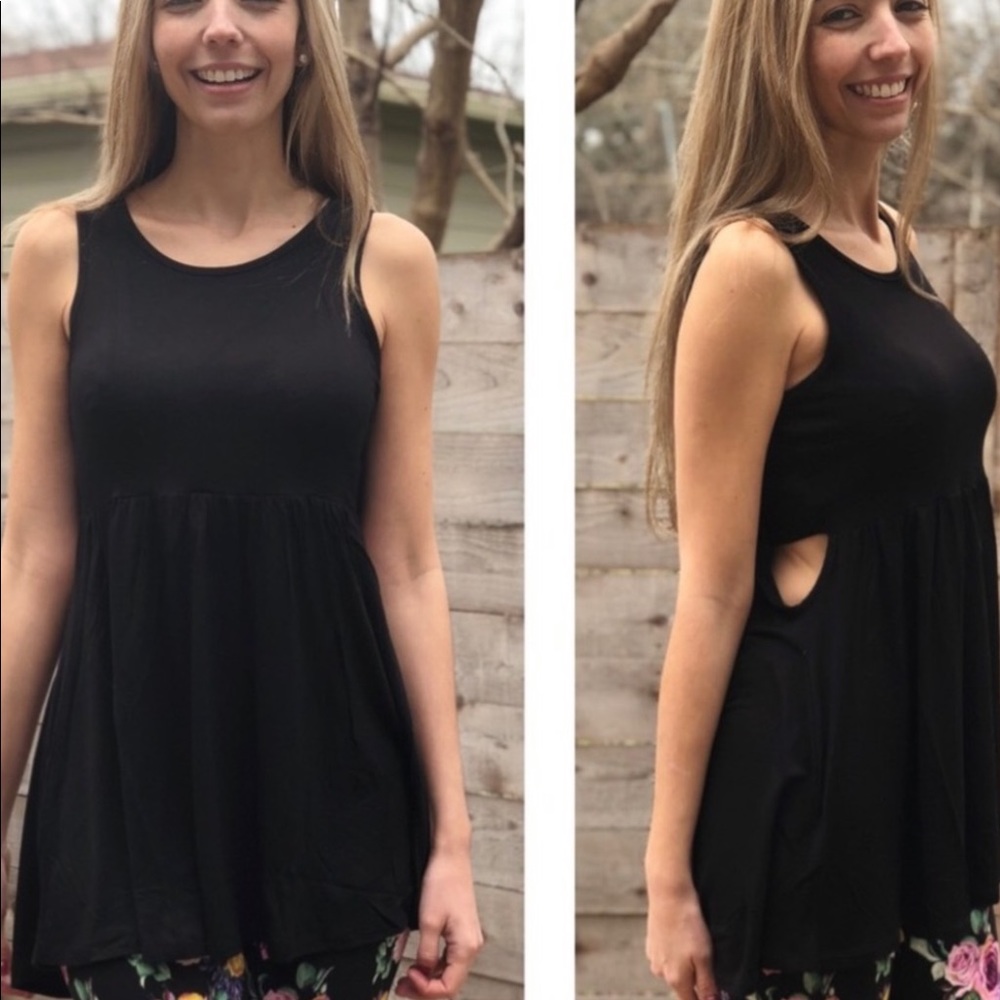 Sleeveless cape back top